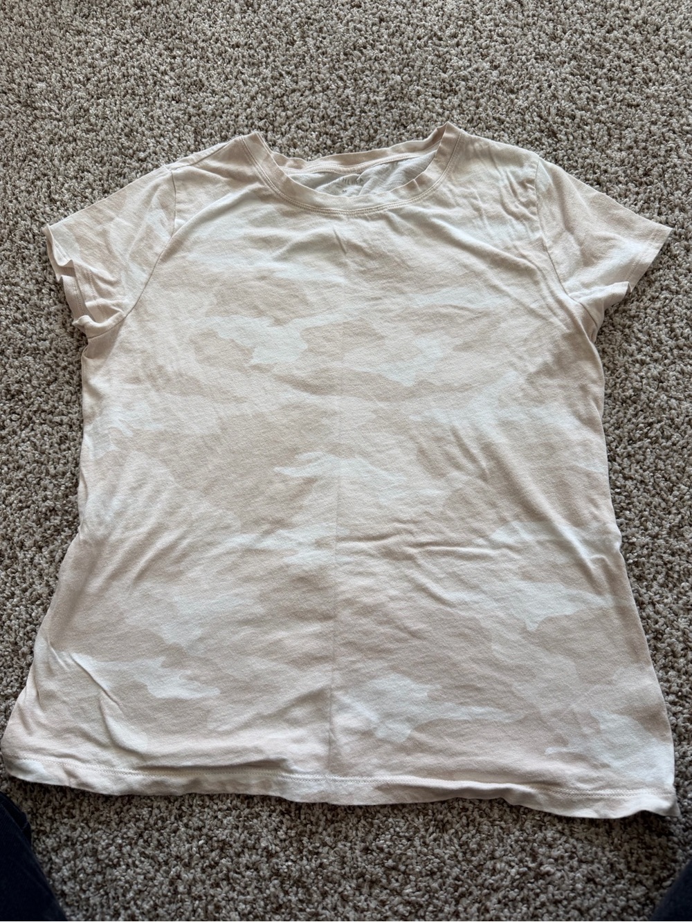 Athleta Neutral Beige Camo Short Sleeve Tee